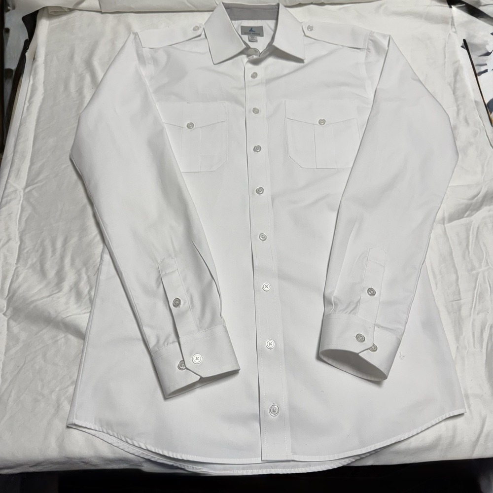 Lot Of 3 A Cut Above Cirrus Fitted Pilot Shirt Men 16.5 White Long Sleeve